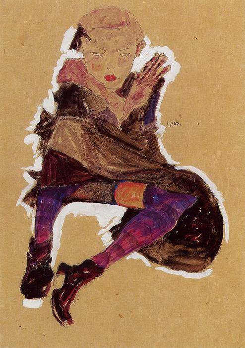 Egon-Schiele-Seated-Young-Girl
